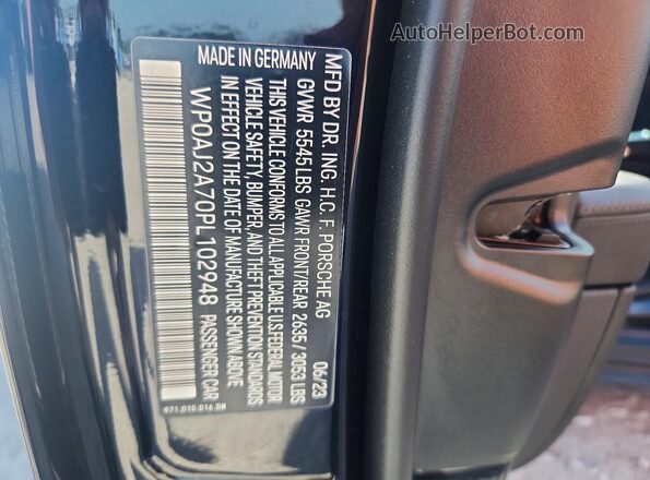 WP0AJ2A70PL102948 2023 PORSCHE PANAMERA Black Widok komory silnika