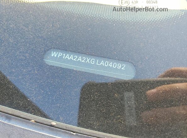 WP1AA2A2XGLA04092 2016 PORSCHE CAYENNE Black VIN կոդի պիտակի տեսք
