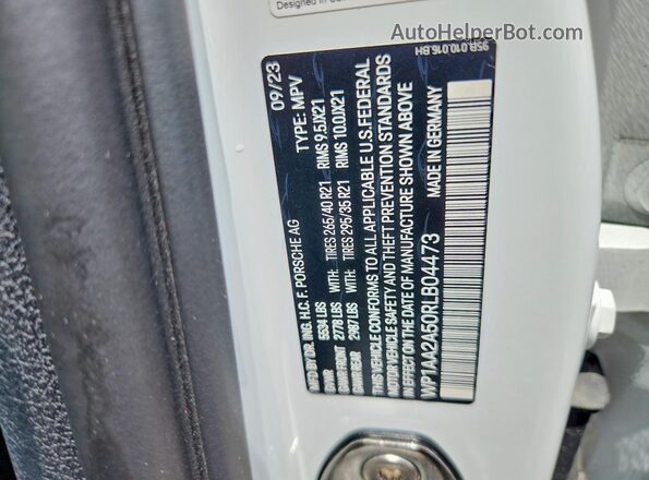WP1AA2A50RLB04473 2024 PORSCHE MACAN White 