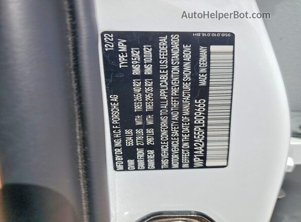 WP1AA2A55PLB09665 2023 PORSCHE MACAN White ძრავის განყოფილების ხედი