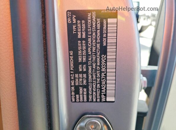 WP1AA2A57PLB03902 2023 PORSCHE MACAN Серебряный Вид подкапотного пространства