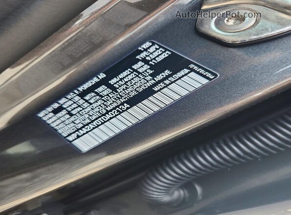 WP1AA2AY0TDA02134 2026 PORSCHE CAYENNE Gray Вид наклейки з VIN-кодом