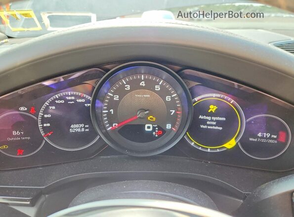 WP1AA2AY1NDA03327 2022 PORSCHE CAYENNE Gray ხელსაწყოთა პანელის ხედი