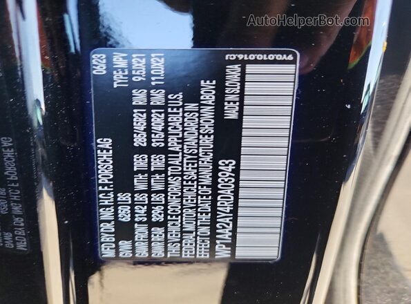WP1AA2AY4RDA03943 2024 PORSCHE CAYENNE Black Widok naklejki z numerem VIN