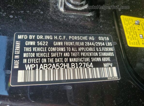 WP1AB2A52HLB12764 2017 PORSCHE MACAN Black 