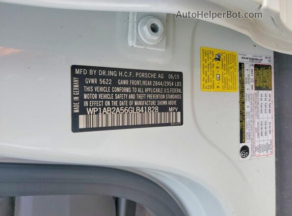 WP1AB2A56GLB41828 2016 PORSCHE MACAN Белый Вид подкапотного пространства