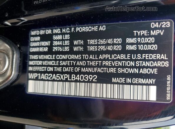 WP1AG2A5XPLB40392 2023 PORSCHE MACAN Black Widok wnętrza 360 stopni