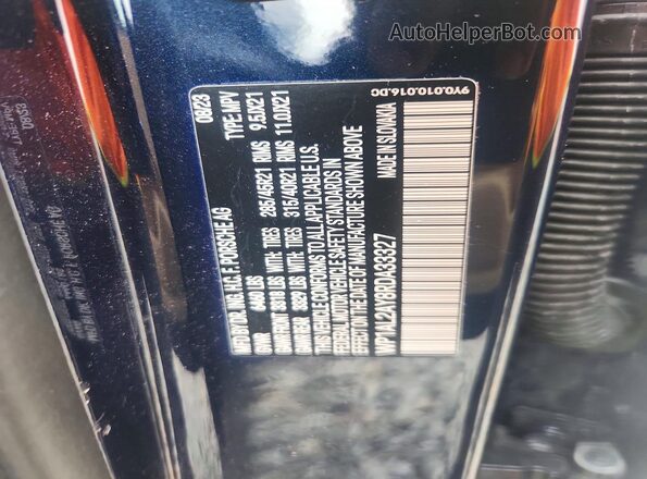 WP1AL2AY8RDA33327 2024 PORSCHE CAYENNE Синий Вид наклейки с VIN-кодом