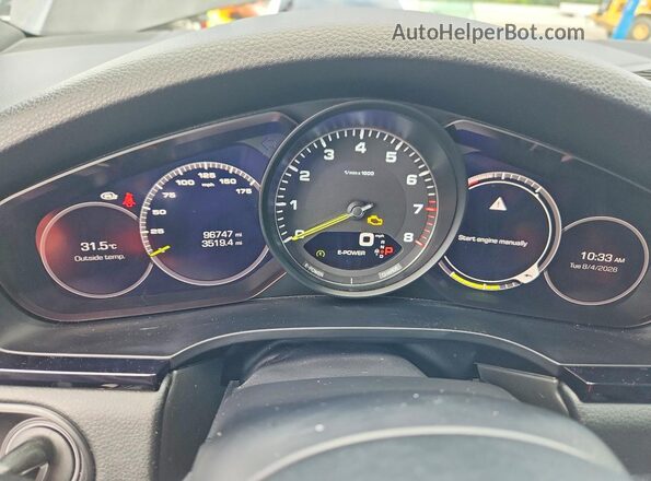 WP1BE2AY7MDA44164 2021 PORSCHE CAYENNE Black Вид щитка приладів