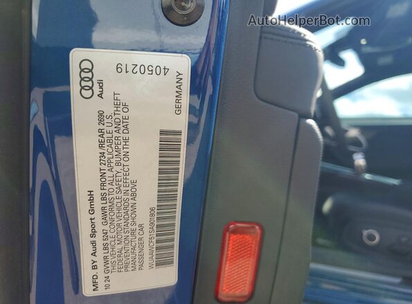 WUAAWCF51SA901806 2025 AUDI RS5 Blue Engine compartment view