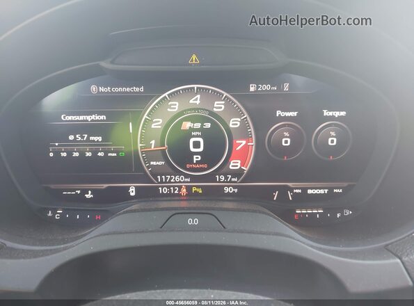 WUABWGFF6J1904221 2018 AUDI RS3 Gray Rear seats view