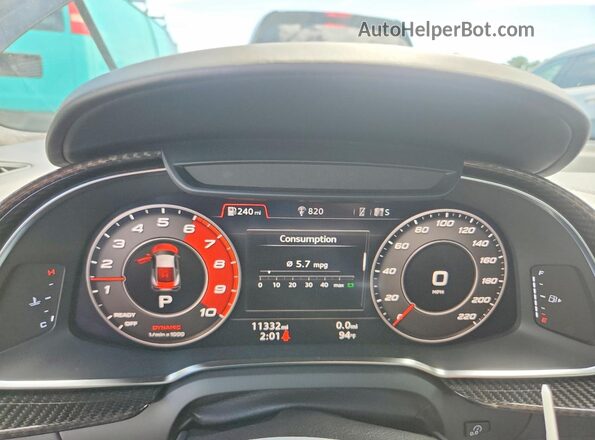 WUAKBAFX8J7901285 2018 AUDI R8 Black Սարքավորումների վահանակի տեսք