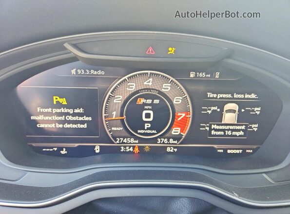 WUAPWAF50KA902444 2019 AUDI RS5 Blue Widok zestawu wskaźników