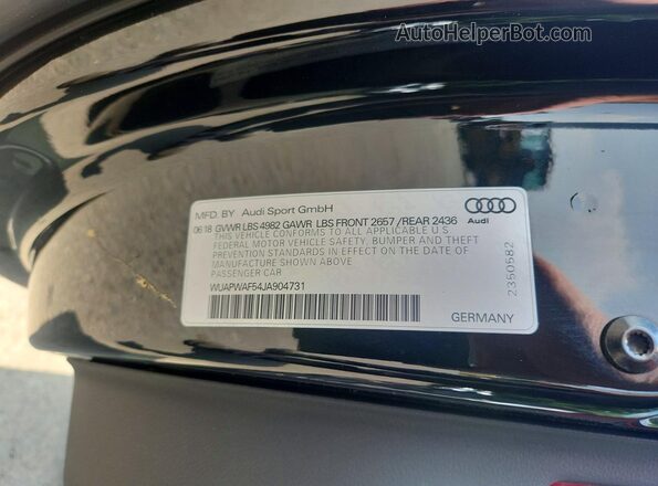 WUAPWAF54JA904731 2018 AUDI RS5 Gray Engine compartment view