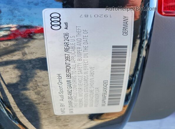 WUAPWAF58JA904263 2018 AUDI RS5 Black VIN sticker view