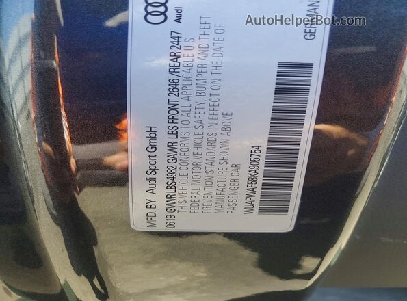 WUAPWAF58KA905754 2019 AUDI RS5 Charcoal Widok komory silnika