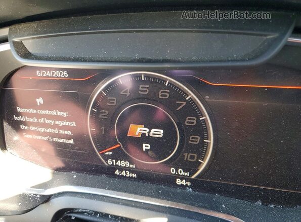 WUAVACFX7H7905009 2017 AUDI R8 Blue Widok zestawu wskaźników