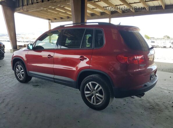 WVGAV7AX1GW052833 2016 VOLKSWAGEN TIGUAN Red Задня ліва чверть