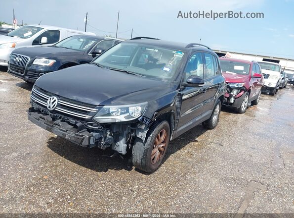 WVGAV7AX5GW580861 2016 VOLKSWAGEN TIGUAN Black წინა მარცხენა ხედი სამი მეოთხედიდან