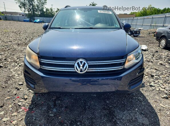 WVGBV7AX3GW577882 2016 VOLKSWAGEN TIGUAN Blue Front view