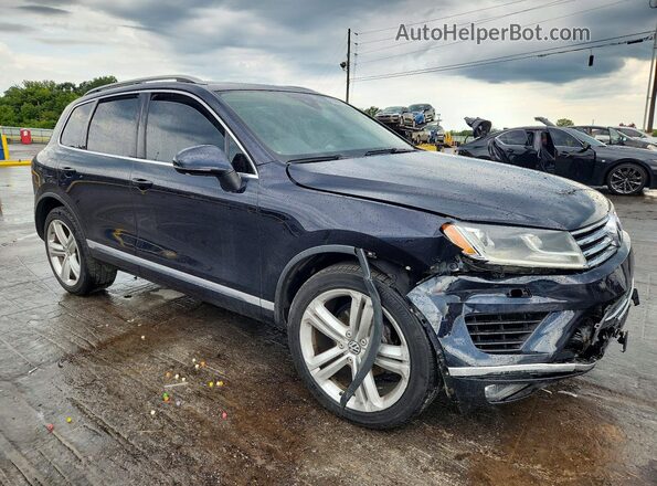 WVGEF9BP3GD010460 2016 VOLKSWAGEN TOUAREG Blue Передня права чверть