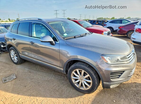 WVGEF9BP5GD003641 2016 VOLKSWAGEN TOUAREG Gray Delantero derecho
