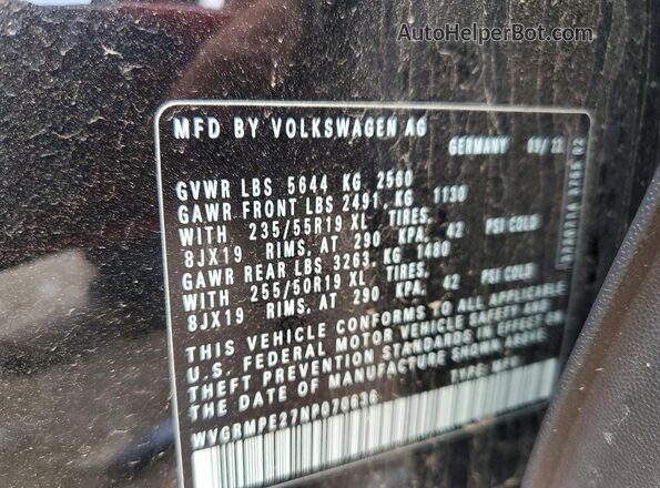 WVGRMPE27NP070636 2022 VOLKSWAGEN ID.4 Black Widok komory silnika