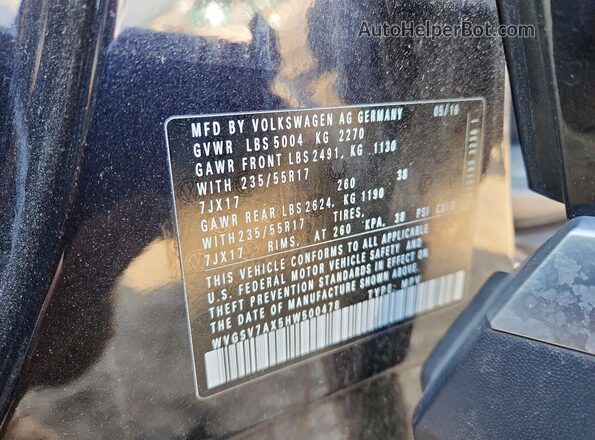 WVGSV7AX5HW500478 2017 VOLKSWAGEN TIGUAN Black VIN sticker view