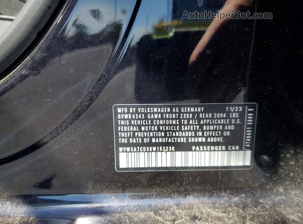WVW3A7CD3RW152236 2024 VOLKSWAGEN GTI Black ძრავის განყოფილების ხედი