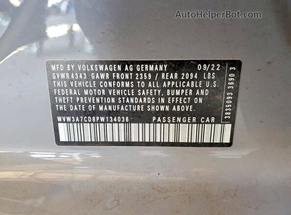 WVW3A7CD8PW134036 2023 VOLKSWAGEN GTI Gray Вид підкапотного простору
