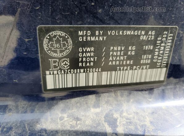 WVWGA7CD8RW120044 2024 VOLKSWAGEN GTI Blue Engine compartment view