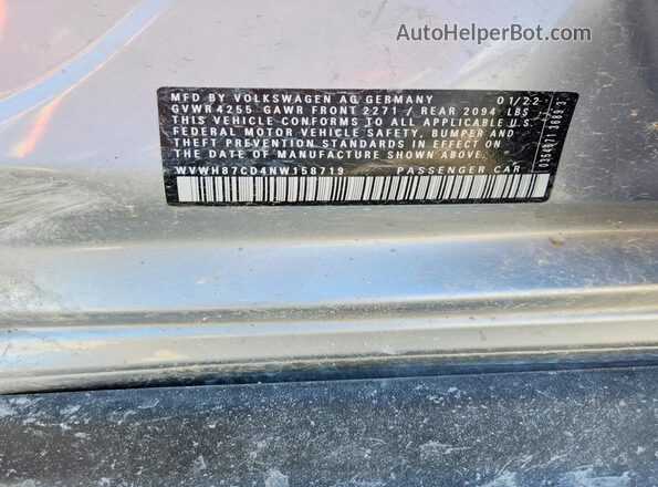WVWH87CD4NW158719 2022 VOLKSWAGEN GTI Серебряный Вид подкапотного пространства