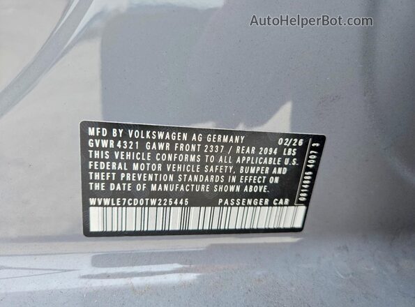 WVWLE7CD0TW225445 2026 VOLKSWAGEN GTI Gray Widok komory silnika