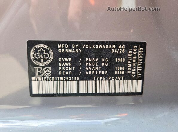 WVWLE7CD1TW253190 2026 VOLKSWAGEN GTI Gray Engine compartment view