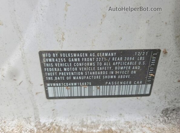 WVWN87CD4NW156875 2022 VOLKSWAGEN GTI White Widok komory silnika