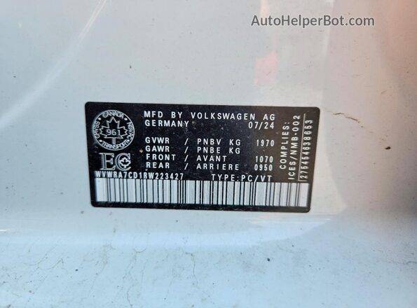 WVWRA7CD1RW223427 2024 VOLKSWAGEN GTI White Widok komory silnika