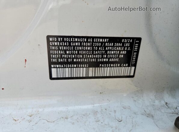 WVWRA7CD5RW199682 2024 VOLKSWAGEN GTI White Engine compartment view