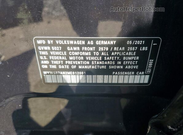 WVWSR7AN2ME012001 2021 VOLKSWAGEN ARTEON Black Widok komory silnika