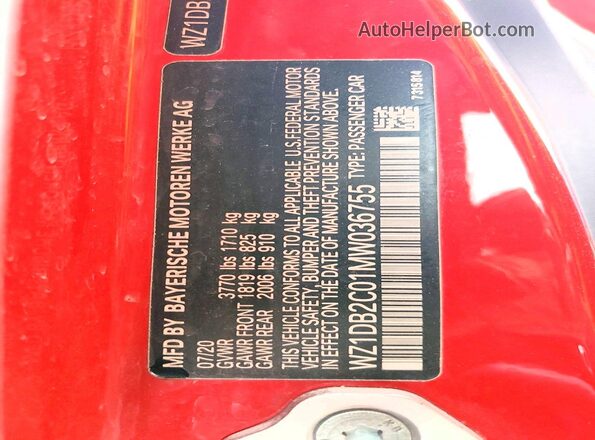 WZ1DB2C01MW036755 2021 TOYOTA GR Красный Вид подкапотного пространства