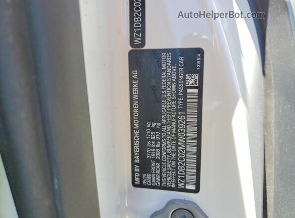 WZ1DB2C02MW039261 2021 TOYOTA GR White ძრავის განყოფილების ხედი