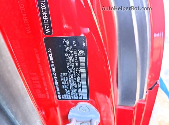 WZ1DB4C02LW032823 2020 TOYOTA SUPRA Red Շարժիչի բաժամունքի տեսք