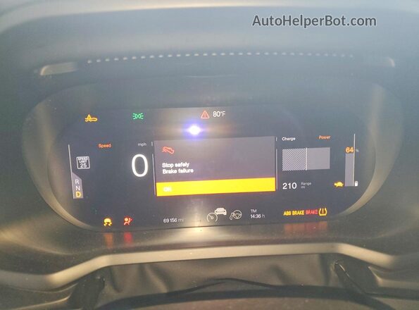 YSMEG3KA2PL147782 2023 POLESTAR 2 Gray ხელსაწყოთა პანელის ხედი