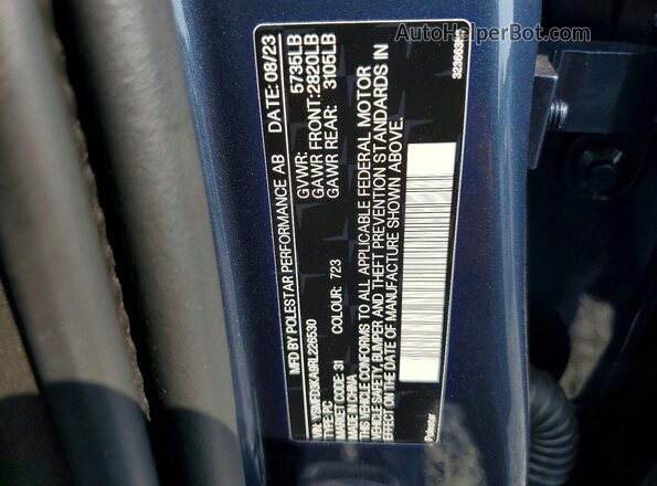 YSMFD3KA9RL226530 2024 POLESTAR 2 Blue Вид підкапотного простору
