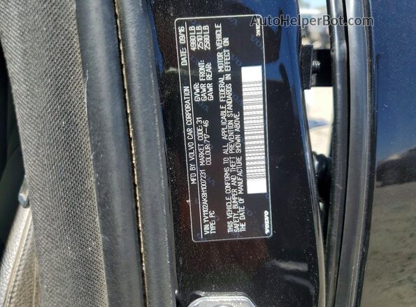YV1102AK8H1007231 2017 VOLVO S90 Black Вид підкапотного простору