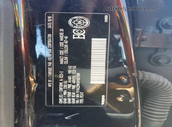 YV1A22MK0H1007889 2017 VOLVO S90 Black Vista de la etiqueta del VIN