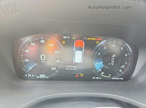 YV4102DK9M1798426 2021 VOLVO XC60 Blue Instrument cluster view