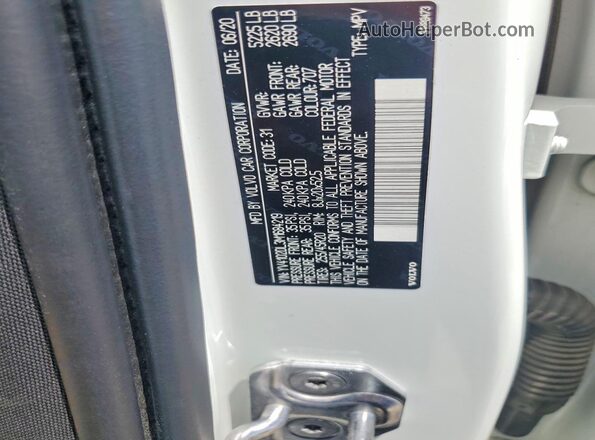 YV4102DL3M1684219 2021 VOLVO XC60 White Widok naklejki z numerem VIN