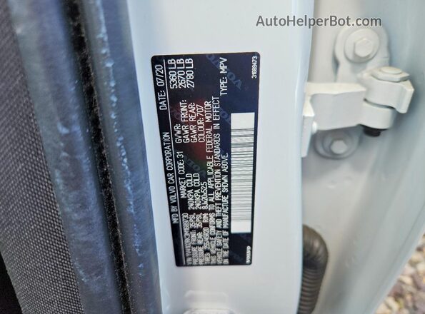 YV4102RK3M1689730 2021 VOLVO XC60 White Вид наклейки з VIN-кодом