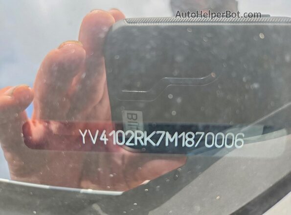 YV4102RK7M1870006 2021 VOLVO XC60 Silver Vista de la etiqueta del VIN