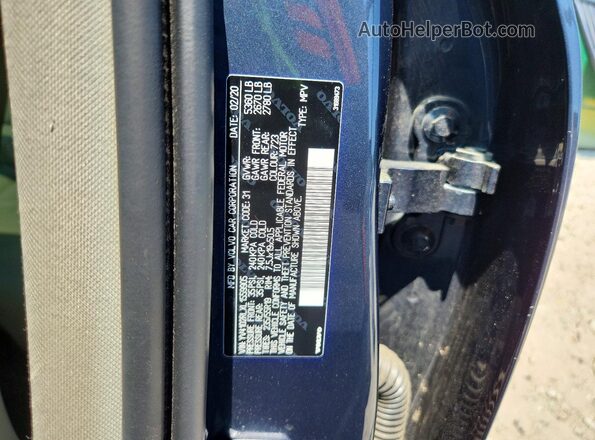 YV4102RLXL1559905 2020 VOLVO XC60 Blue VIN sticker view